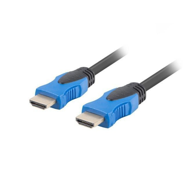 Lanberg HDMI V2.0 összekötő kábel 1m fekete-kék (CA-HDMI-20CU-0010-BK) (CA-HDMI-20CU-0010-BK)