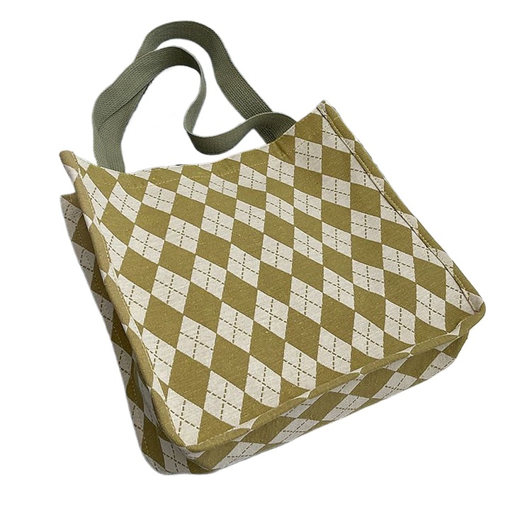 Válltáska, vászon, zöld, 22x19x10cm