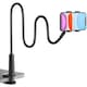 Suport telefon, Hggzeg, Flexibil, Reglabil, Cu brat lung si clip de prindere rotativ 360°, Universal, Prindere pentru masa sau birou, Usor de montat si pozitionat, Metal, 80cm, Negru
