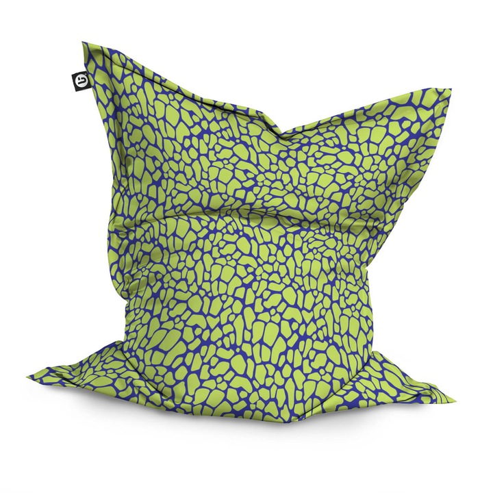 Fotoliu Updeco Puf Bean Bag tip Perna, impermeabil, indoor/outdoor, sac interior, 115 x 150 x 25 cm, Giraffe Green