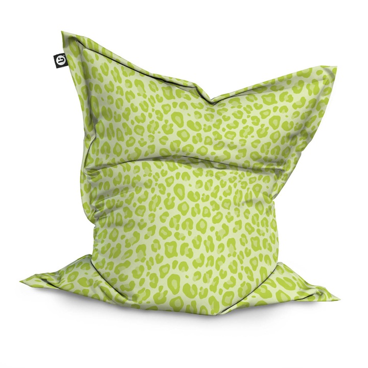 Fotoliu Updeco Puf Bean Bag tip Perna, impermeabil, indoor/outdoor, sac interior, 115 x 150 x 25 cm, Leopard Green