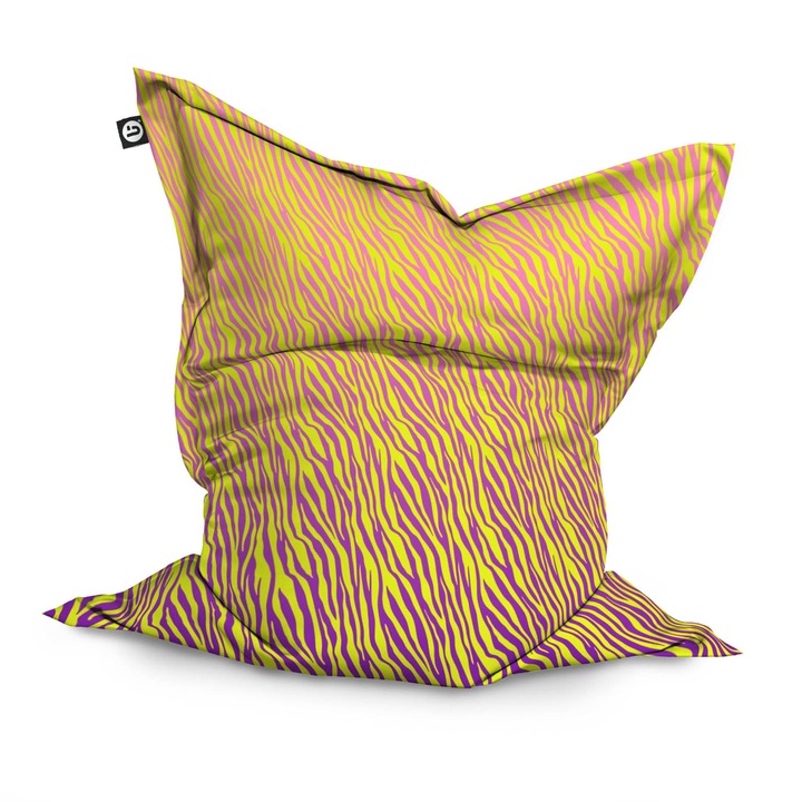 Fotoliu Updeco Puf Bean Bag tip Perna, impermeabil, indoor/outdoor, sac interior, 115 x 150 x 25 cm, Zebra Gradient Bright