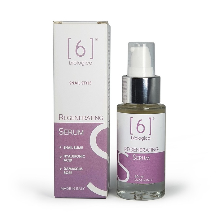 Регенериращ серум с екстракт от охлюв и хиалуронова киселина, 6BIOLOGICO, 30 мл