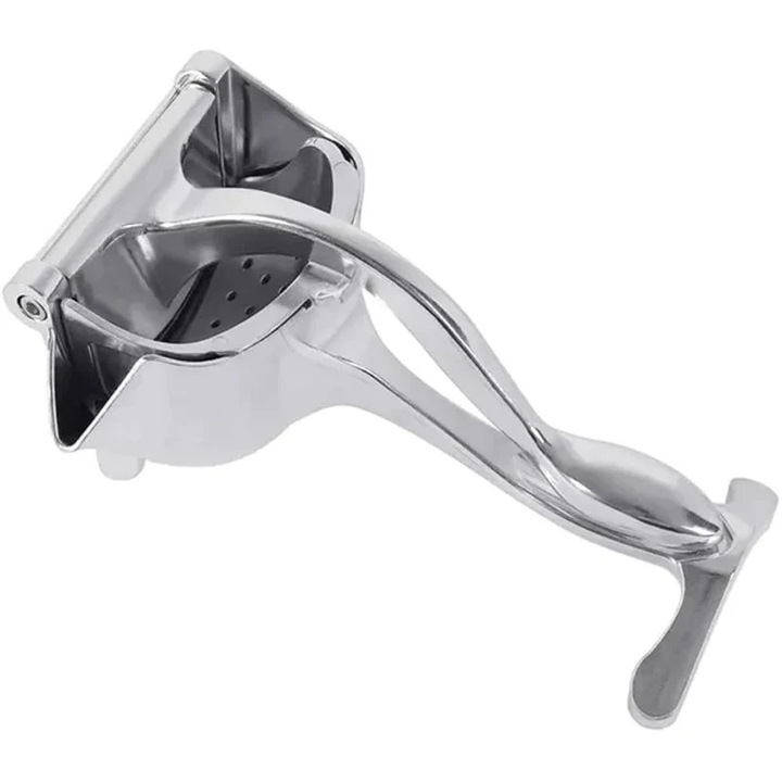 Ръчна сокоизстисквачка за плодове със сито, неръждаема стомана, сребърна