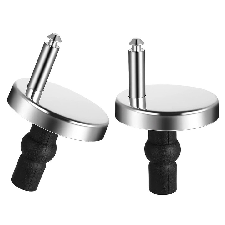 Комплект от 2 фиксатора за капак на тоалетна чиния, Zggzerg, против ръжда, устойчивост на корозия, здрав и здрав, лесен за инсталиране и почистване, може да се използва в домове, ресторанти, обществени тоалетни, неръждаема стомана/гума, сребро