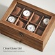 SONGMICS Cutie de ceasuri din lemn masiv, 8 compartimente si sertar bijuterii, 19x27x13cm, nuc rustic+
