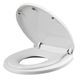 Capac WC Cu Reductie Copii, Zggzerg, O -Tip, Cu balamale metalice, Inchidere lenta, Silentio, Inel de scaun mic detasabil, Usor de instalat si curatat, Design umanizat, Puternic si robust, PP, 36.5 x 41cm, Alb