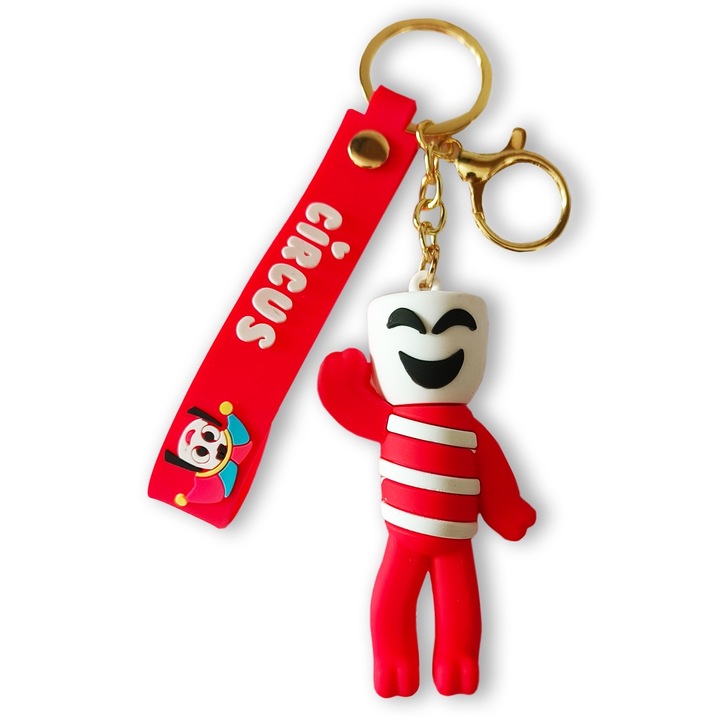 Breloc pentru Chei, Ghiozdan, Geanta, Penar, model Gangle, The Amazing Digital Circus, Pentru Adulti si Copii, Rosu