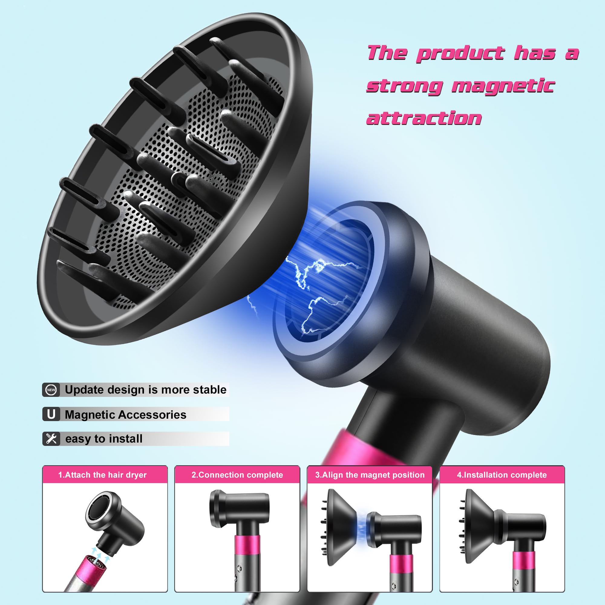 Set difuzor si adaptor HNSMART pentru Dyson Airwrap Styler
