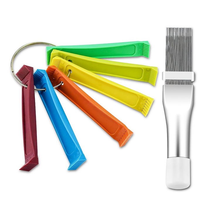 Комплект от 2 броя за почистване и изправяне на радиаторни перки, съвместими с климатици, многоцветни