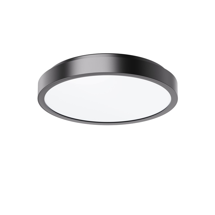 Integrált LED mennyezeti lámpa Rabalux Samira 71252, 18W, 1380 lm, természetes fehér fény (4000K), IP44, 250 mm, fekete, G energiaosztály