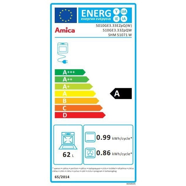 Aragaz gaz-electric Amica 510GE3.33ZpQ, 3 functii, 4 arzatoare, 60x60cm