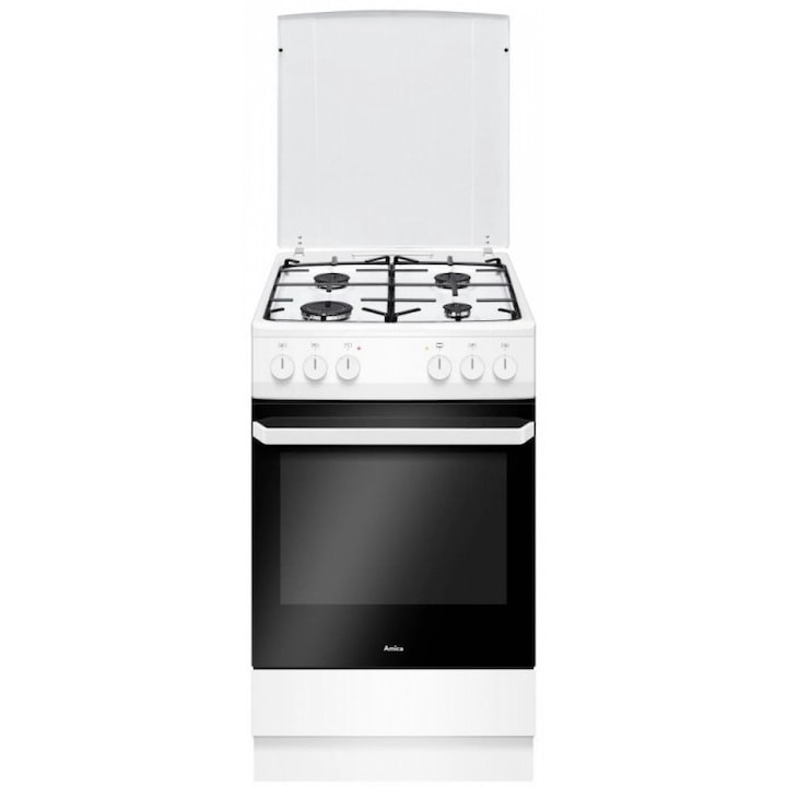 Amica 510GE3.33ZpQ gáz-villanytűzhely, 3 funkciós, 4 égős, 60x60cm