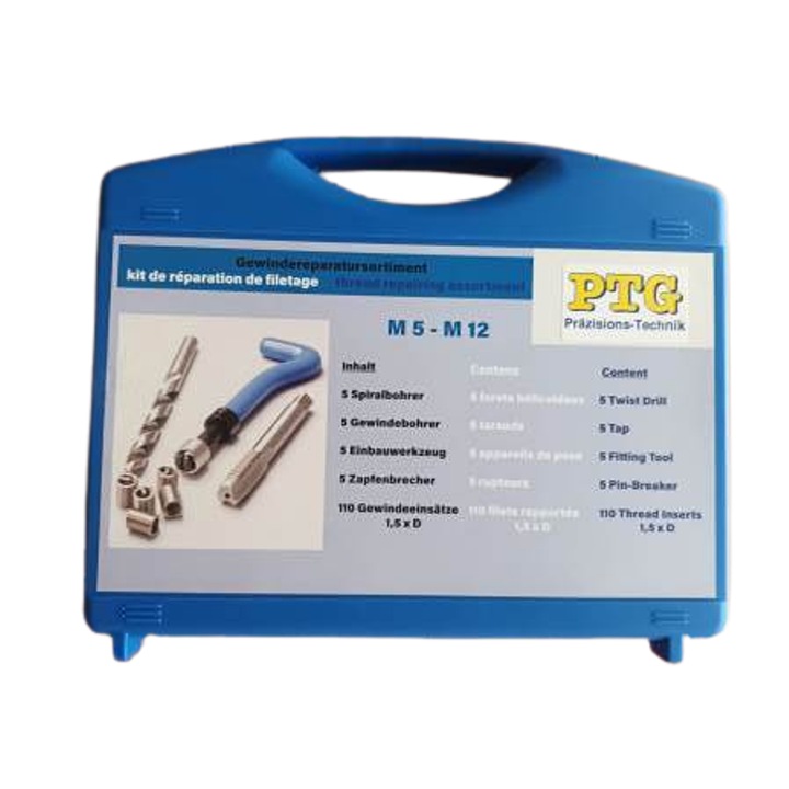 Set reparatii filete ratio 130 buc M5-M12 cutie plastic tare * 3640550130-A22