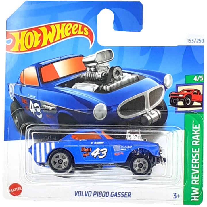 Метална кола Hot Wheels, Volvo P1800 Gasser, 1:64