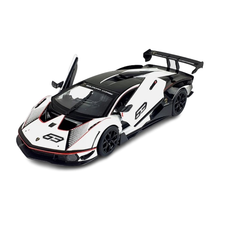Macheta Lamborghini Essenza SCV12 No.63, Squadra Corse, alb, Bburago 1/24