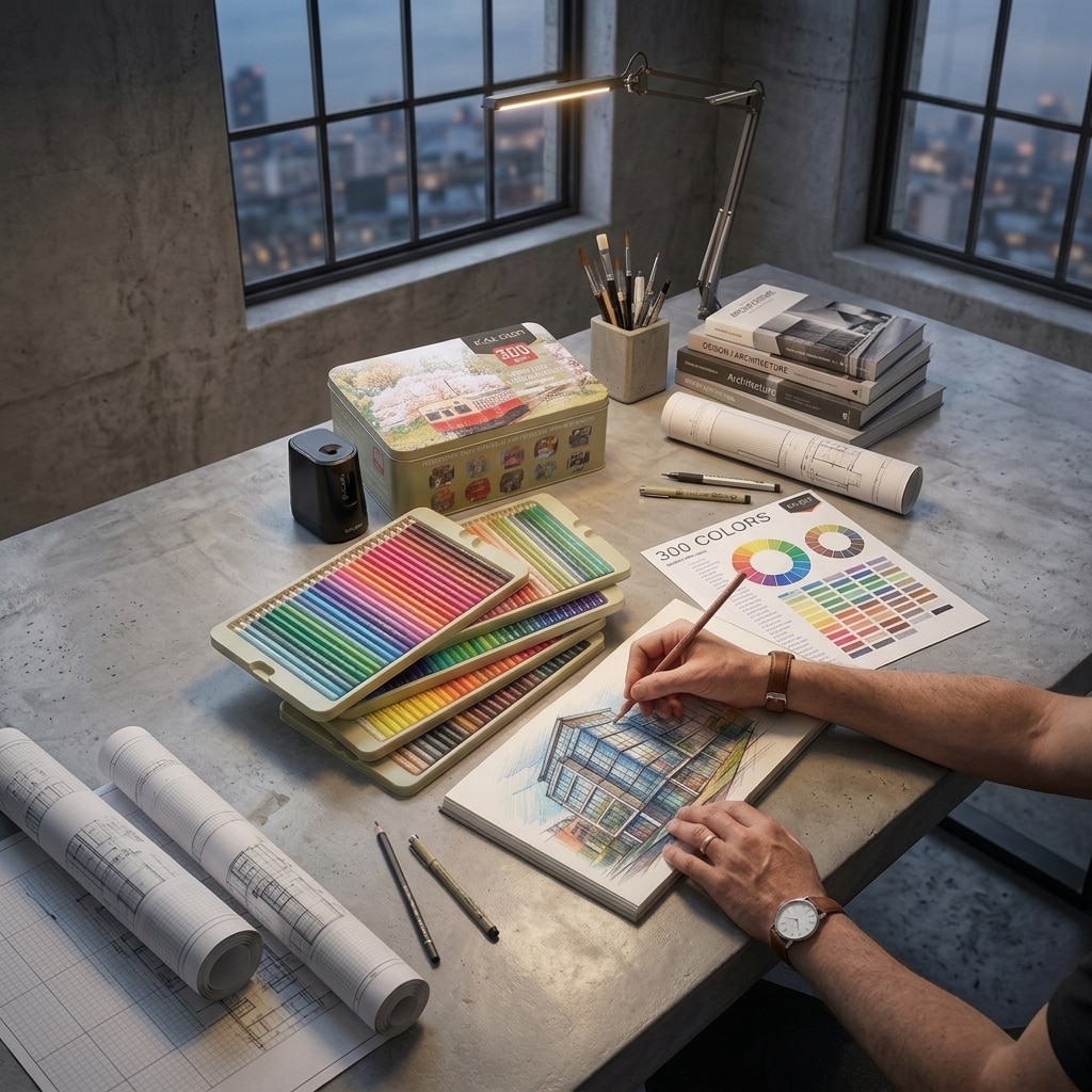 Set Creioane Colorate Kalour Profesionale 300 Bucati Pigment