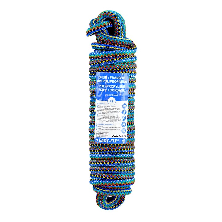 Franghie PP, 10 mm x 10 ml, infasurata, multicolor, Easy-Fix