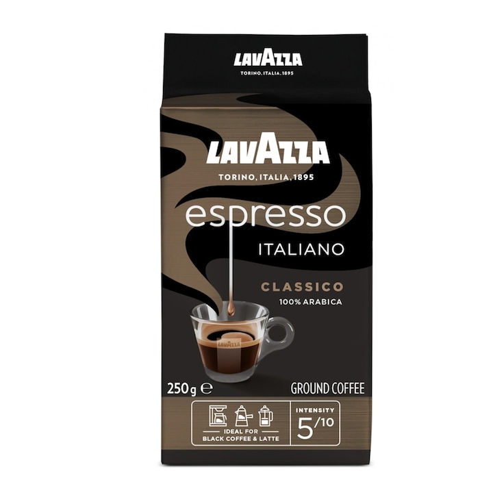 Cafea macinata Lavazza Espresso Classico, 100% Arabica, 250g