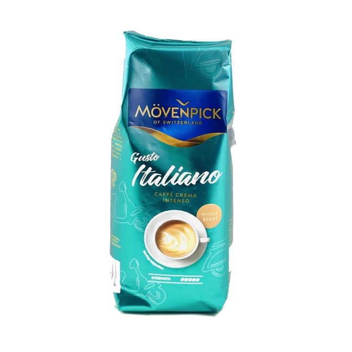 Cafea boabe Movenpick Gusto Italiano, amestec Robusta si Arabica, aroma intensa, 250g