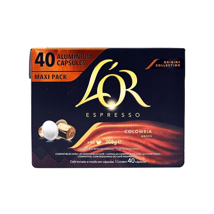 Capsule cafea L'OR Colombia, compatibile Tassimo, 40 buc
