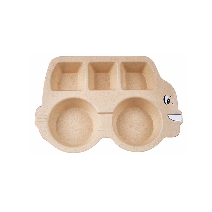 Farfurie Chi Chi, ecologica, compartimentata, din paie de grau, biodegradabila