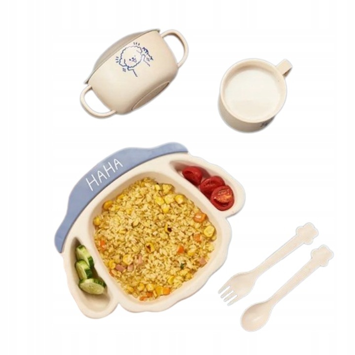 Set vesela pentru copii Chi Chi, ecologic, 5 piese, biodegradabil, albastru