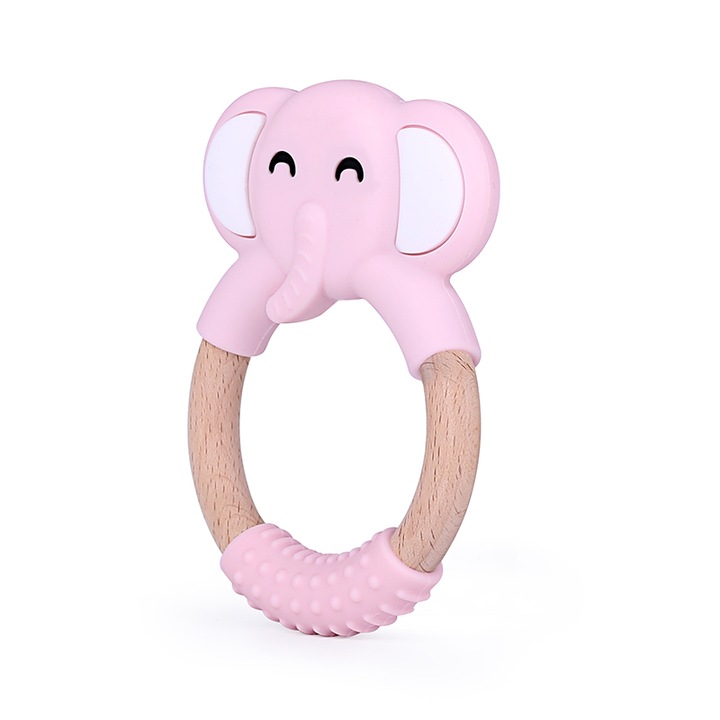 Jucarie pentru dentitie Chi Chi, silicon de inalta calitate, roz, pentru bebelusi