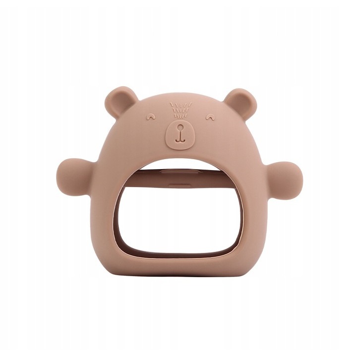 Jucarie pentru dentitie Chi Chi, silicon, maro, usor de curatat