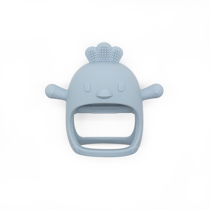 Jucarie pentru dentitie Chi Chi, silicon, albastru, forma de pui