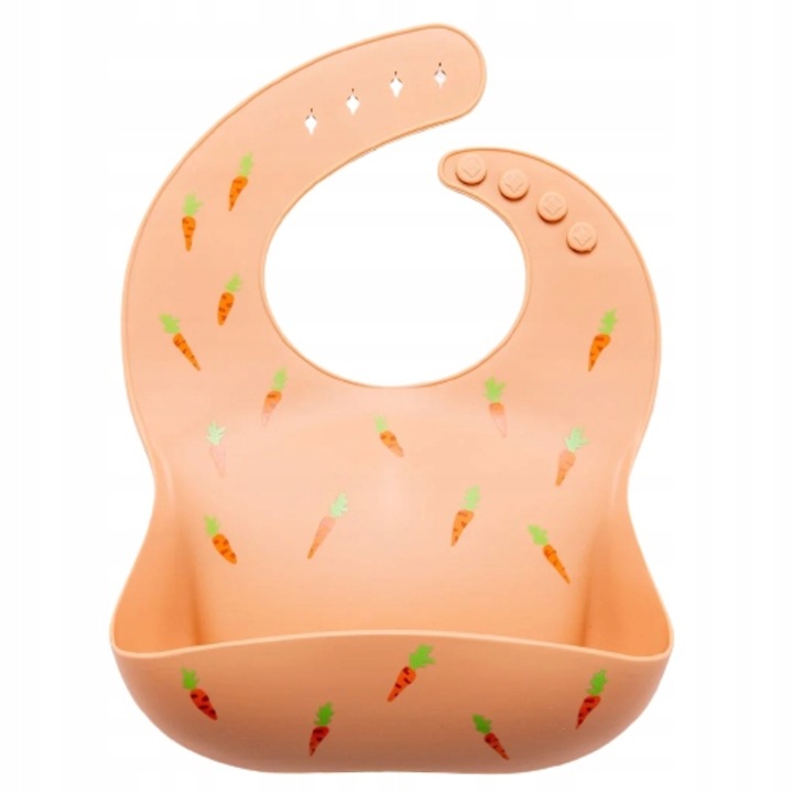 Chi Chi szilikon előke, könnyen tisztítható, folt elleni védelem, narancssárga, babáknak