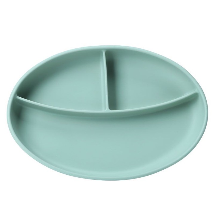 Farfurie bebe, Chi Chi, oval, cu ventuza, verde
