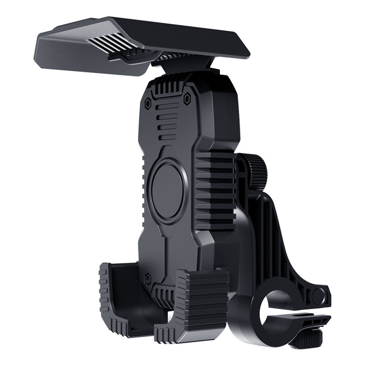 Suport telefon bicicleta, universal, anti-soc, negru, 8.6x6.6x14cm, pentru 15-30mm