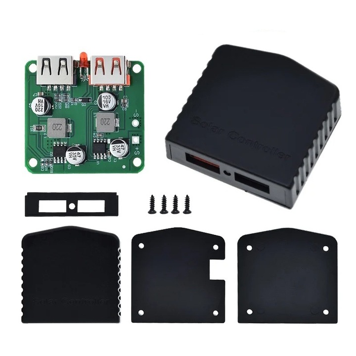 Napelemes töltő 5-18V, 5V/3A, 9V/2A, 12V/1,5A