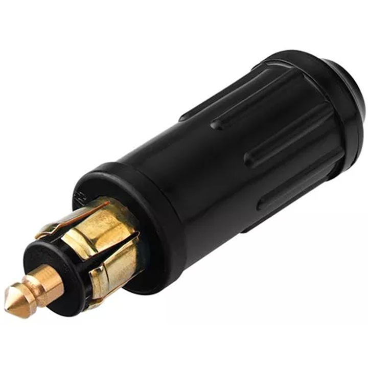 Mufa bricheta auto tata mini cu siguranta 15A 12-24V standard cu borne cu surub pentru prizele standard DIN EN ISO 4165 PRO CAR