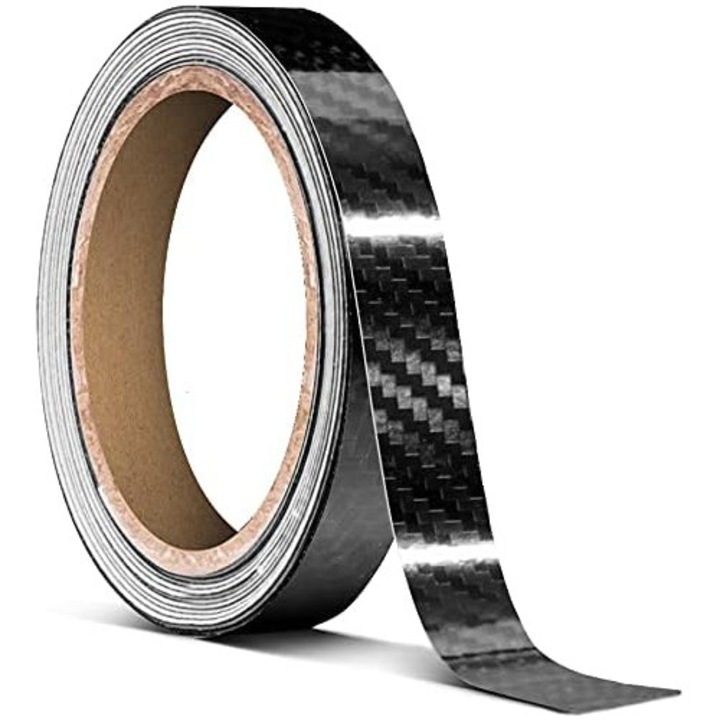 Folie de protectie praguri auto, Caltucus Core, carbon, negru, 3x3cm