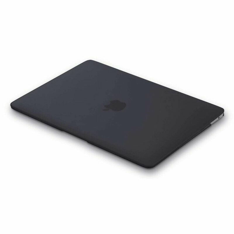 Carcasa de protectie compatibila cu MacBook Air 13" 2020, UltraShell, antiderapant, plastic, Negru mat