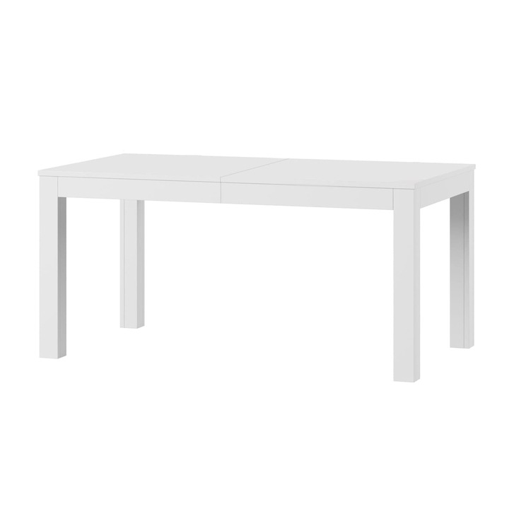 Разтегателна маса Szynaka Meble Wenus, 160x76x90см, матово бяло, ламинат, MDF