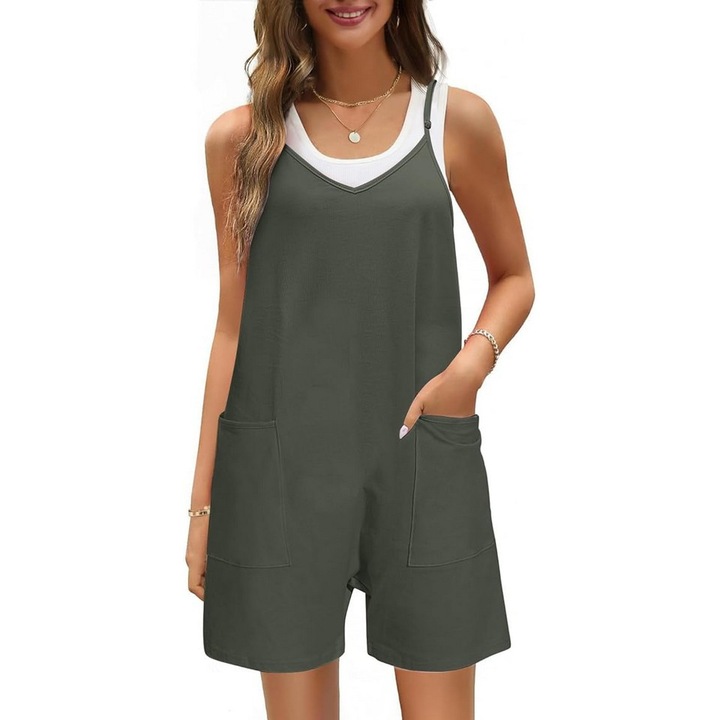 Női jumpsuit, khaki, HEEKPEK, Sötétszürke