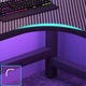 Birou de colt Gaming, MDF, 100x140x60x75 cm, negru, Rebiko