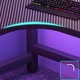 Birou de colt Gaming, MDF, 100x140x60x75 cm, negru, Rebiko