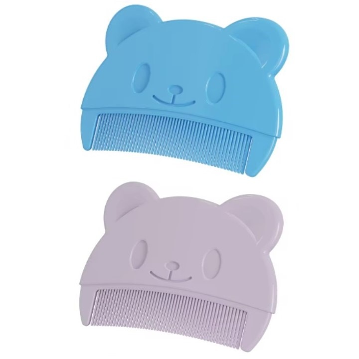 Комплект от 2 бебешки гребена за къпане за отстраняване на млечни корички, SUPER TRENDS®, силикон, лилаво/синьо