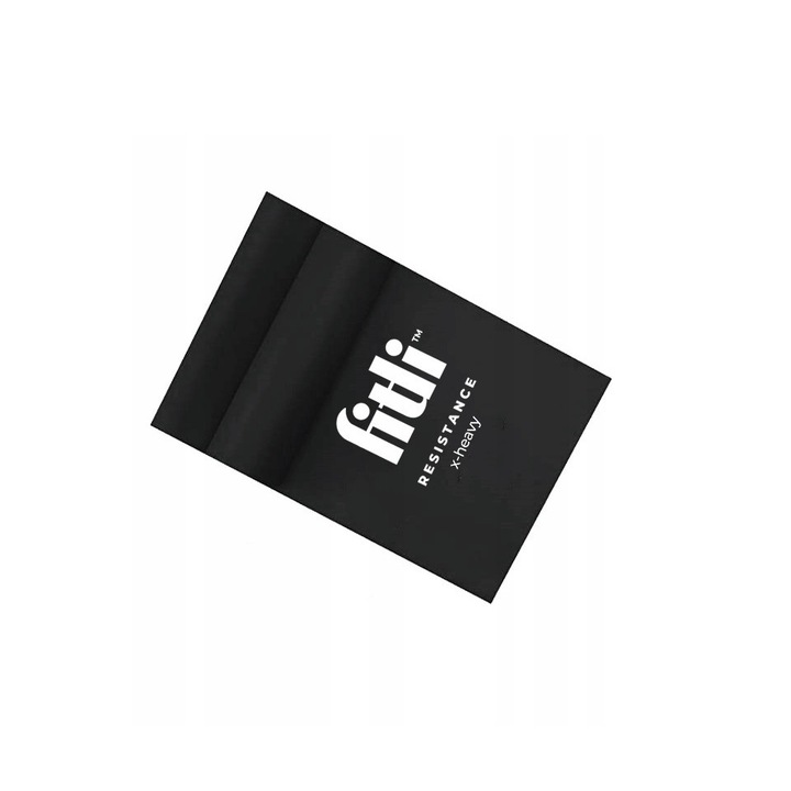 Banda elastica pentru exercitii fitness, cu rezistenta 13-18kg, 200x15 cm, FitLi, Negru