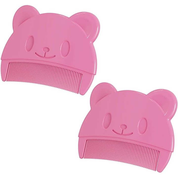 Set 2 Piepteni Bebelusi Super Trends® Pentru Indepartarea Cojilor Si Crustelor De Lapte, Pieptene Cruste De Lapte Din Silicon Moale Roz, Pieptan Coji Sigur Pentru Dermatita Bebe, Perie Si Pieptan Bebelusi Baie, Hipoalergenic, Ergonomic, Reutilizabil