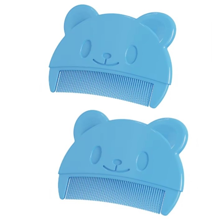 Set 2 Piepteni Bebelusi Super Trends® Pentru Indepartarea Cojilor Si Crustelor De Lapte, Pieptene Cruste De Lapte Din Silicon Moale Albastru, Pieptan Coji Sigur Pentru Dermatita Bebe, Perie Si Pieptan Bebelusi Baie, Hipoalergenic, Ergonomic, Reutilizabil