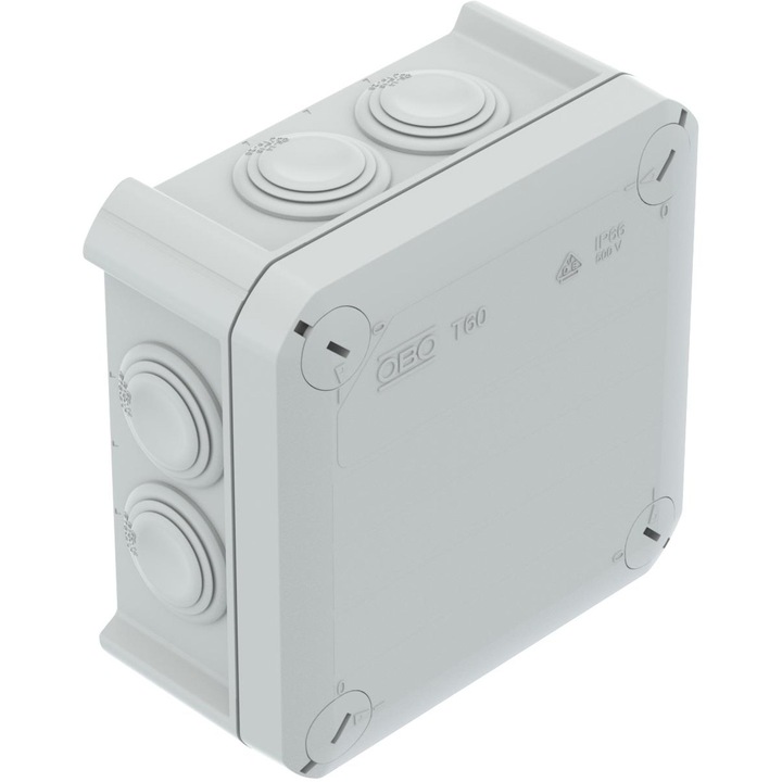 Doza de derivatie OBO BETTERMANN 2007061, cu intrari, T 60, 114x114x57