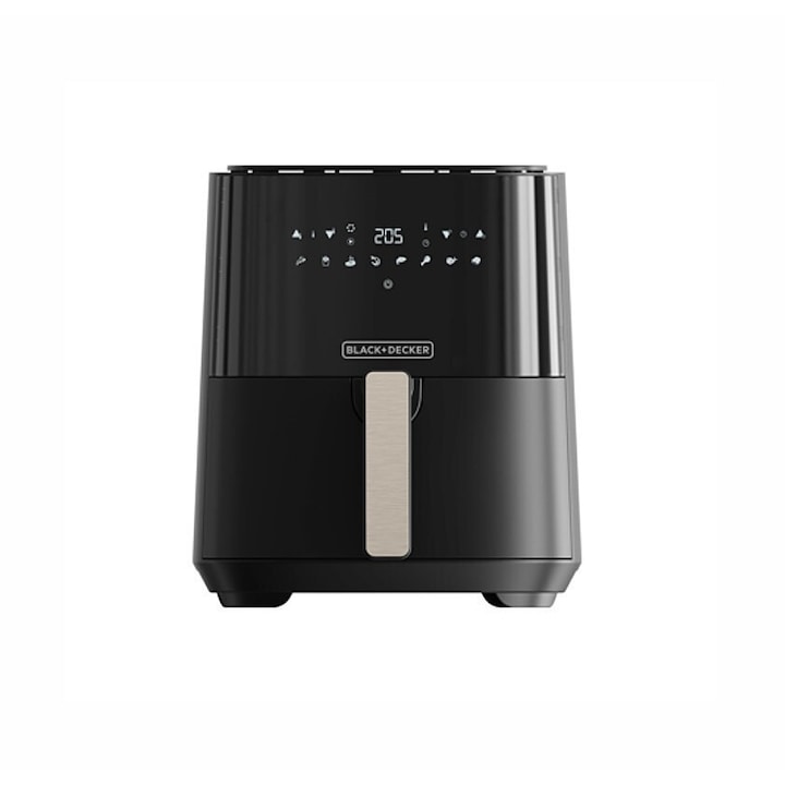 TZS First Austria Friteuză cu aer cald 5 litri, coș din oțel inoxidabil antiaderent, airfryer, digital, 8 programe, 1700 W, cronometru de 60 minute, fără grăsimi - coacere, prăjire, grătar, rumenire