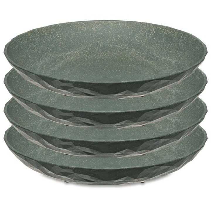 Set farfurii CLUB, Ø 22 cm, 4 buc, KOZIOL - gri cenusa naturala