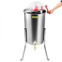 Extractor manual de miere, 2/4 rame, din inox, inaltime reglabila, 38 x 61 cm