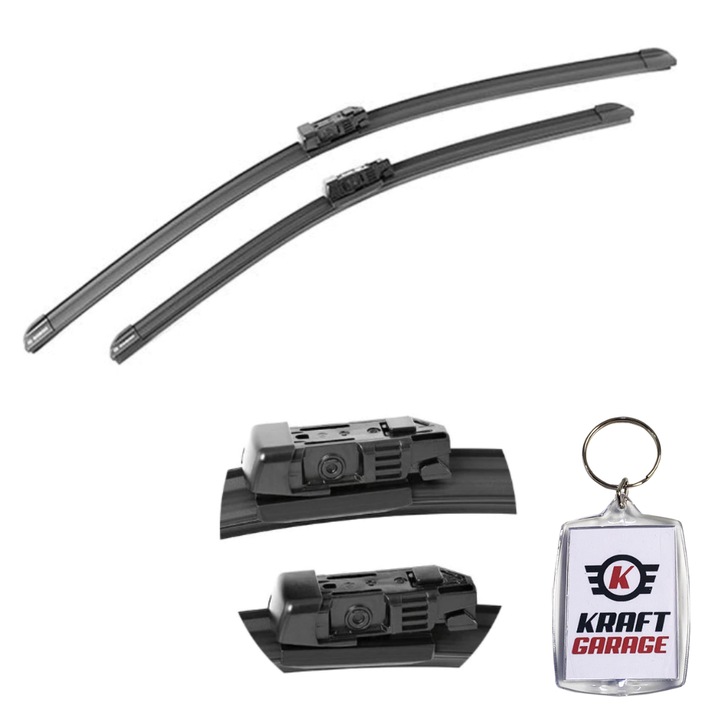 Set stergatoare Bosch Aerotwin A 979 S, 60/47.5 cm pentru VW Golf VI, VW Eos, VW Passat B6, VW Scirocco III, Skoda Yeti, si Breloc Kraftgarage